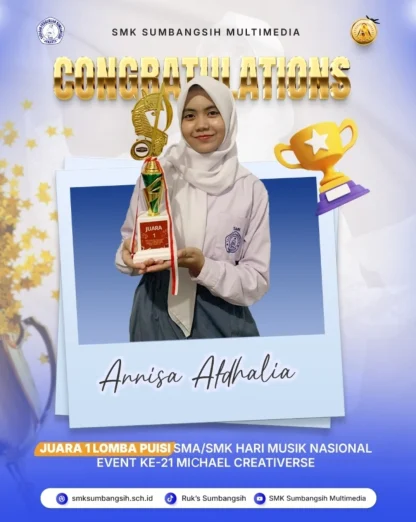 Hallo sobat SMB kita juara lagi ✨🏆✨SMK Sumbangsih Multimedia mengucapkan selamat atas prestasi